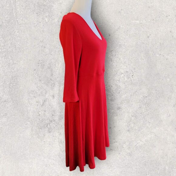 Torrid Super Soft Plush Red Hi-Lo Skater Knit Dress Lg 0 NWT Christmas V Neck - Picture 4 of 14